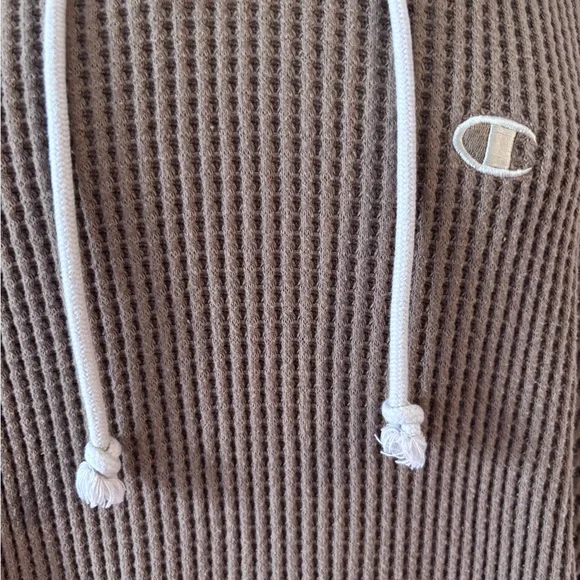 Champion super soft waffle Women's Hoodie in Beige and Cream - Picture 2 of 4